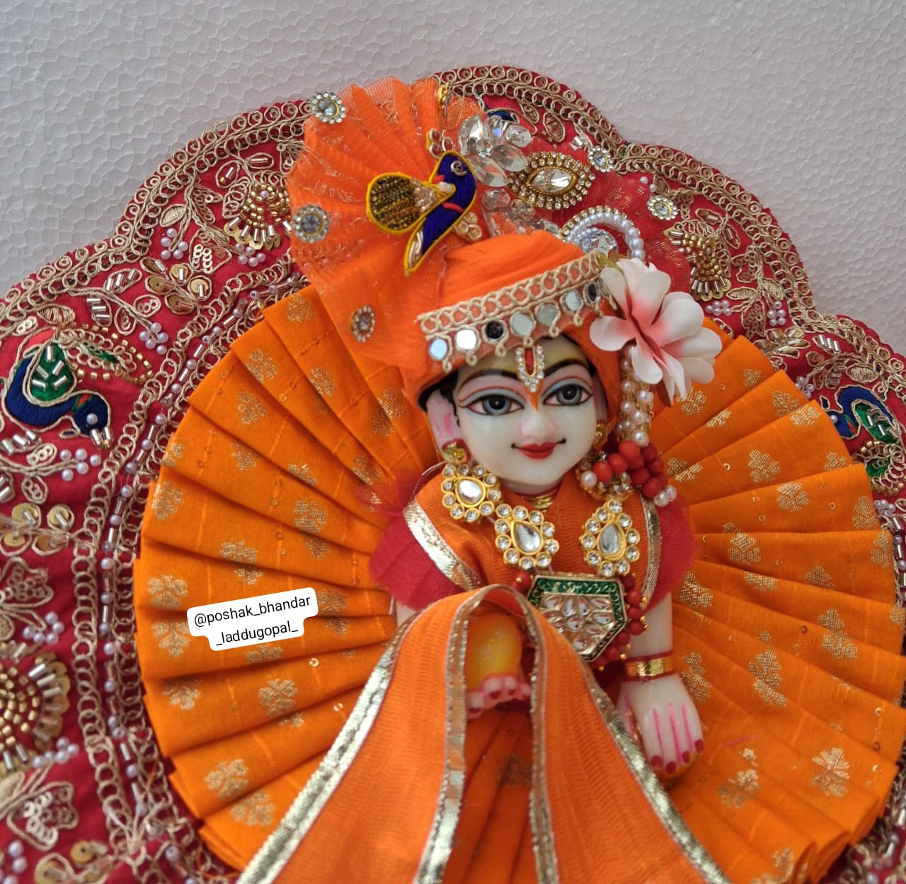 Handmade Heavy Laddu Gopal Dress with Pagdi & Patka - Designer Kanha Ji Poshak for Janmashtami, Fancy Bal Gopal & Krishna Ji Dress