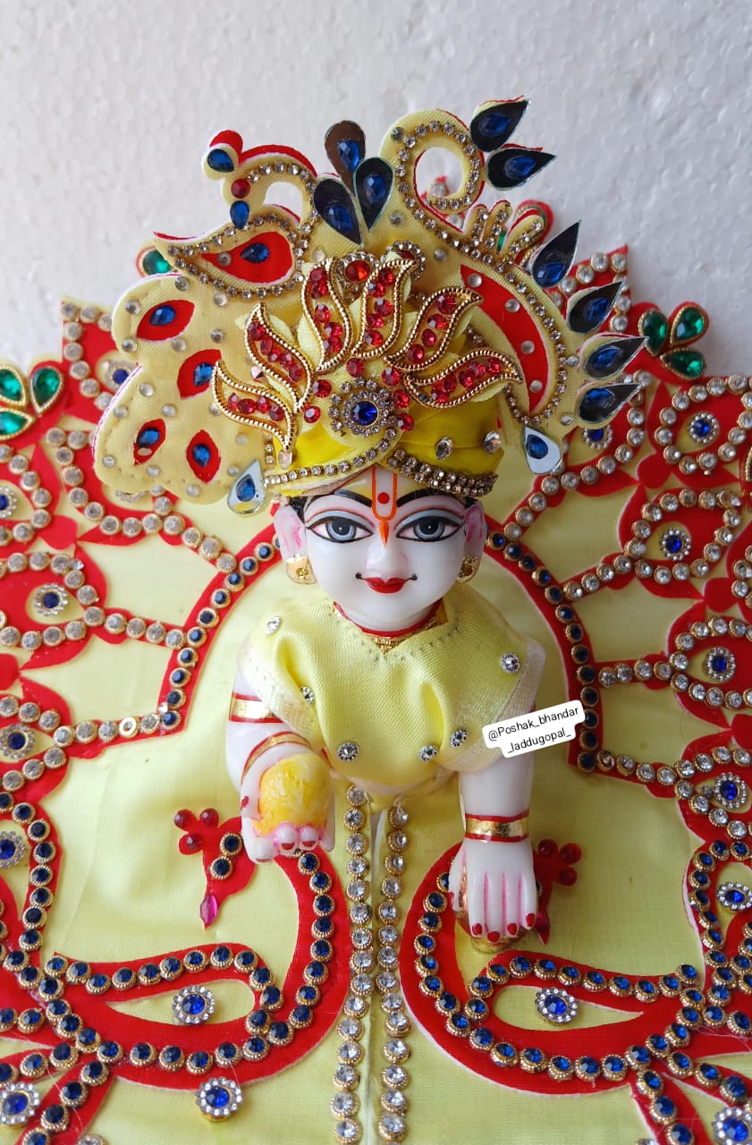 Handmade Designer Laddu Gopal Dress - Fancy Kanha Ji Poshak for Janmashtami, Bal Gopal Dress, Krishna Ji Dress, Perfect Festival Attire