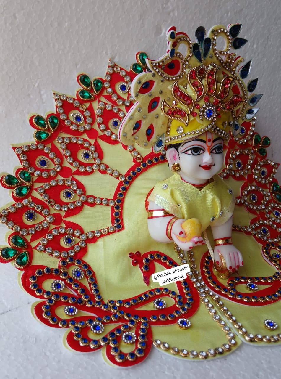 Handmade Designer Laddu Gopal Dress - Fancy Kanha Ji Poshak for Janmashtami, Bal Gopal Dress, Krishna Ji Dress, Perfect Festival Attire