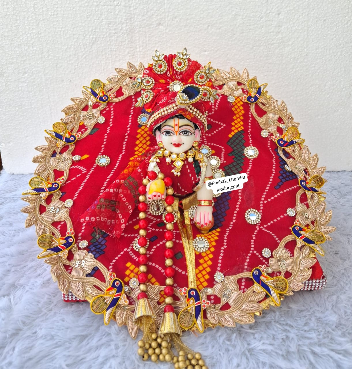Handmade Heavy Jodhpuri Poshak for Laddu Gopal | Designer Kanha Ji Dress | Fancy Bal Gopal Dress for Janmashtami Celebrations
