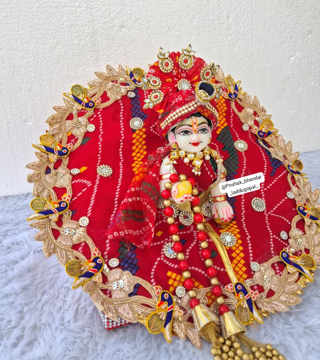 Handmade Heavy Jodhpuri Poshak for Laddu Gopal | Designer Kanha Ji Dress | Fancy Bal Gopal Dress for Janmashtami Celebrations
