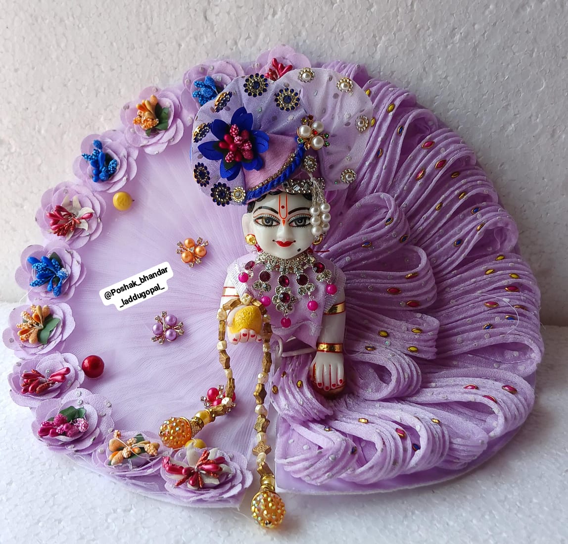 Handmade Half Petal Heavy Dress for Laddu Gopal | Designer Kanha Ji Poshak | Fancy Bal Gopal Dress for Janmashtami Celebrations