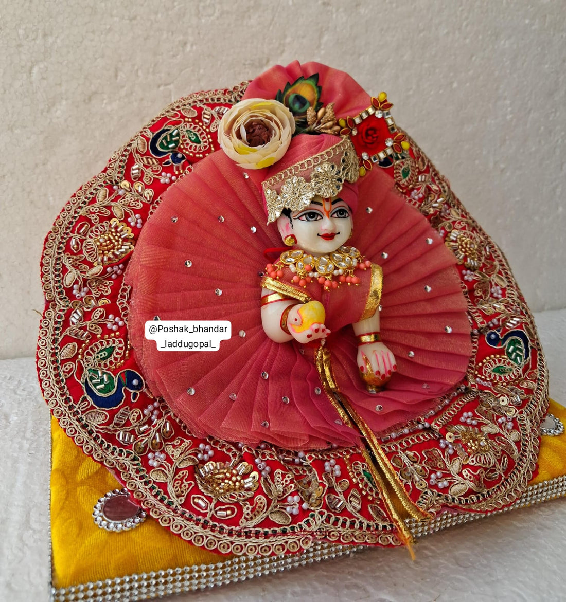 Handmade Heavy Unique Colour Laddu Gopal Dress - Designer Kanha Ji Poshak for Janmashtami, Fancy Bal Gopal & Krishna Ji Dress