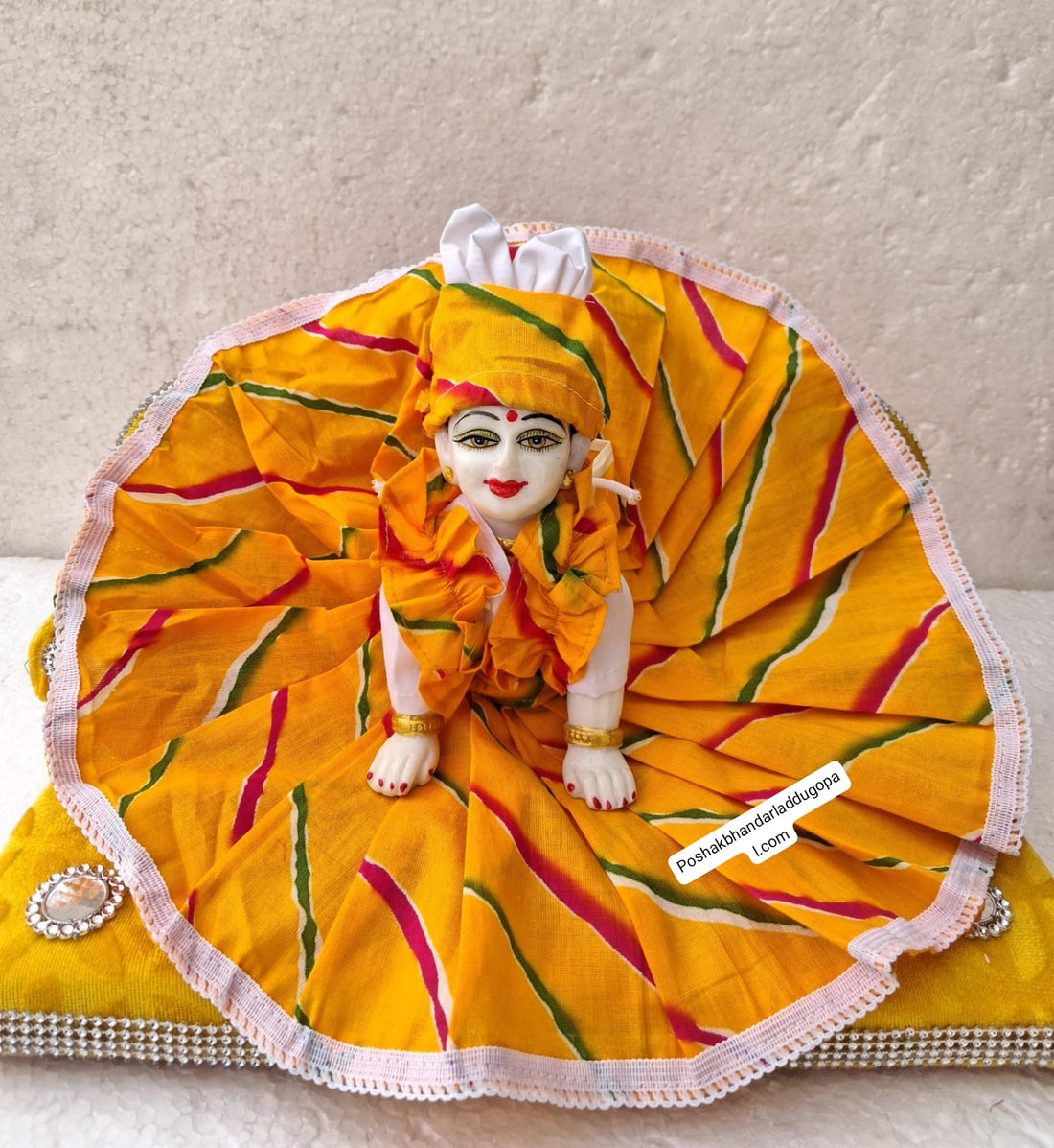 Handmade Pure Cotton Laddu Gopal Dress with Bunny Cap - Designer Kanha Ji Poshak for Janmashtami, Fancy Bal Gopal Dress, Krishna Ji Outfit