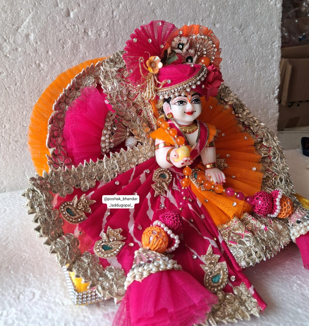 Handmade Designer Laddu Gopal Dress | Fancy Kanha Ji Poshak for Janmashtami | Unique Bal Gopal & Krishna Ji Dress for Festivals