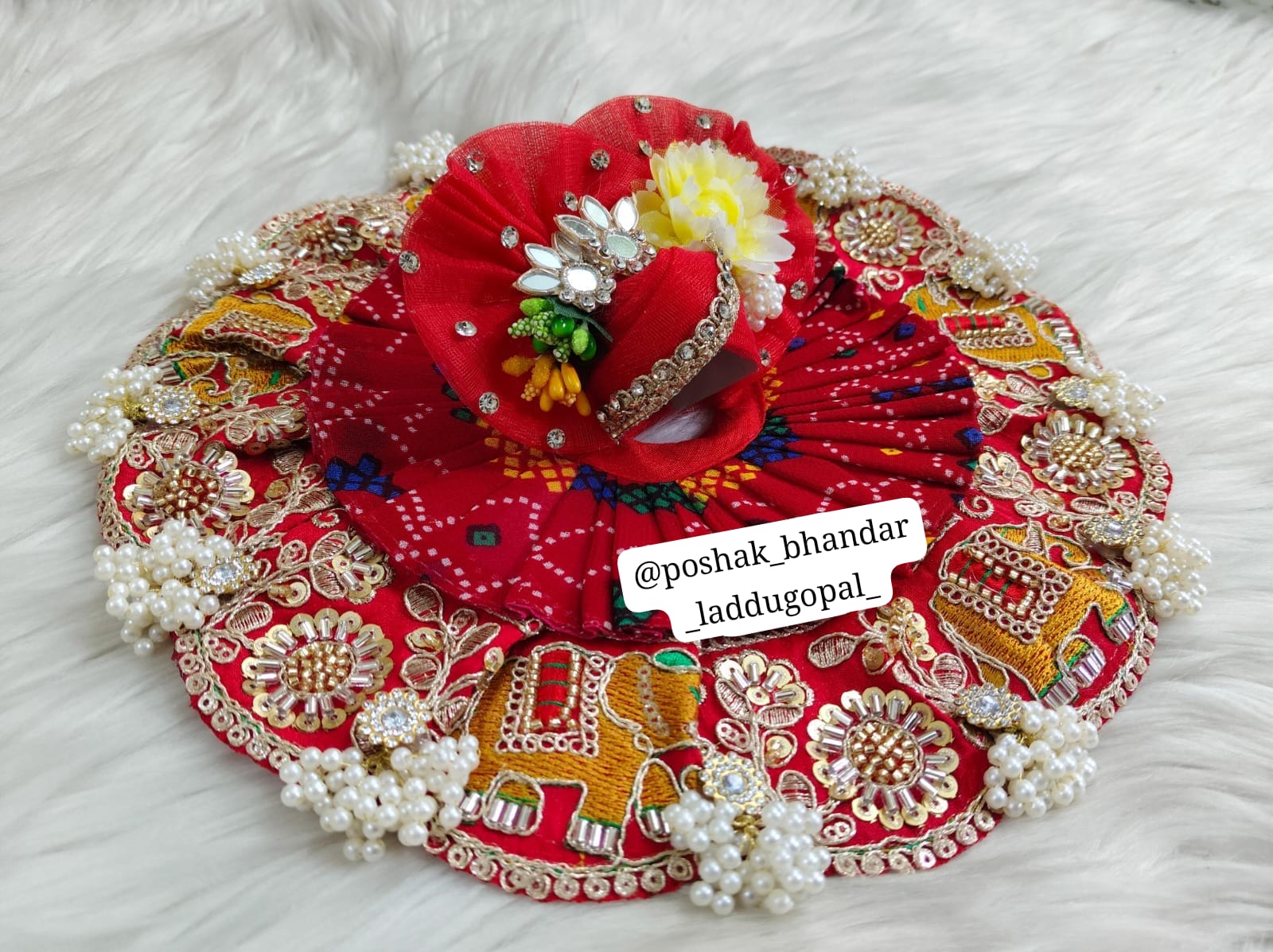 Handmade Designer Laddu Gopal Dress - Fancy Kanha Ji Poshak for Janmashtami, Bal Gopal & Krishna Ji Dress - Perfect Festival Outfit