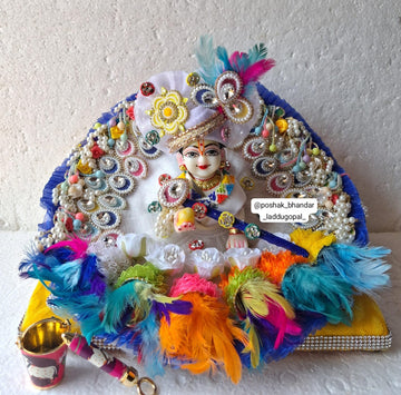 Handmade Laddu Gopal Dress with Pagdi, Balti Pichkari & Bansuri - Designer Kanha Ji Poshak for Janmashtami & Festivals | Fancy Bal Gopal & Krishna Ji Dress