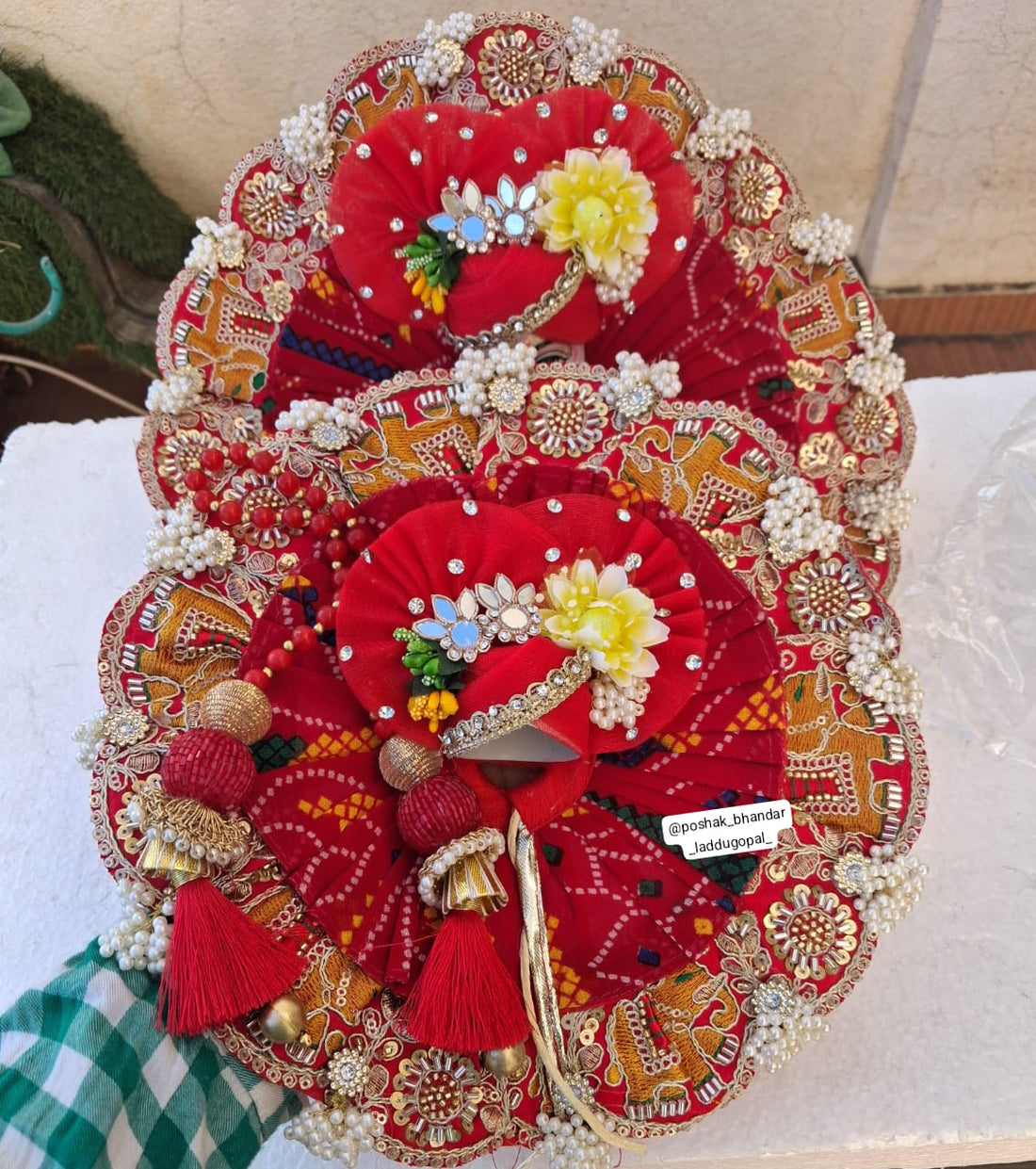Handmade Designer Laddu Gopal Dress - Fancy Kanha Ji Poshak for Janmashtami, Bal Gopal & Krishna Ji Dress - Perfect Festival Outfit