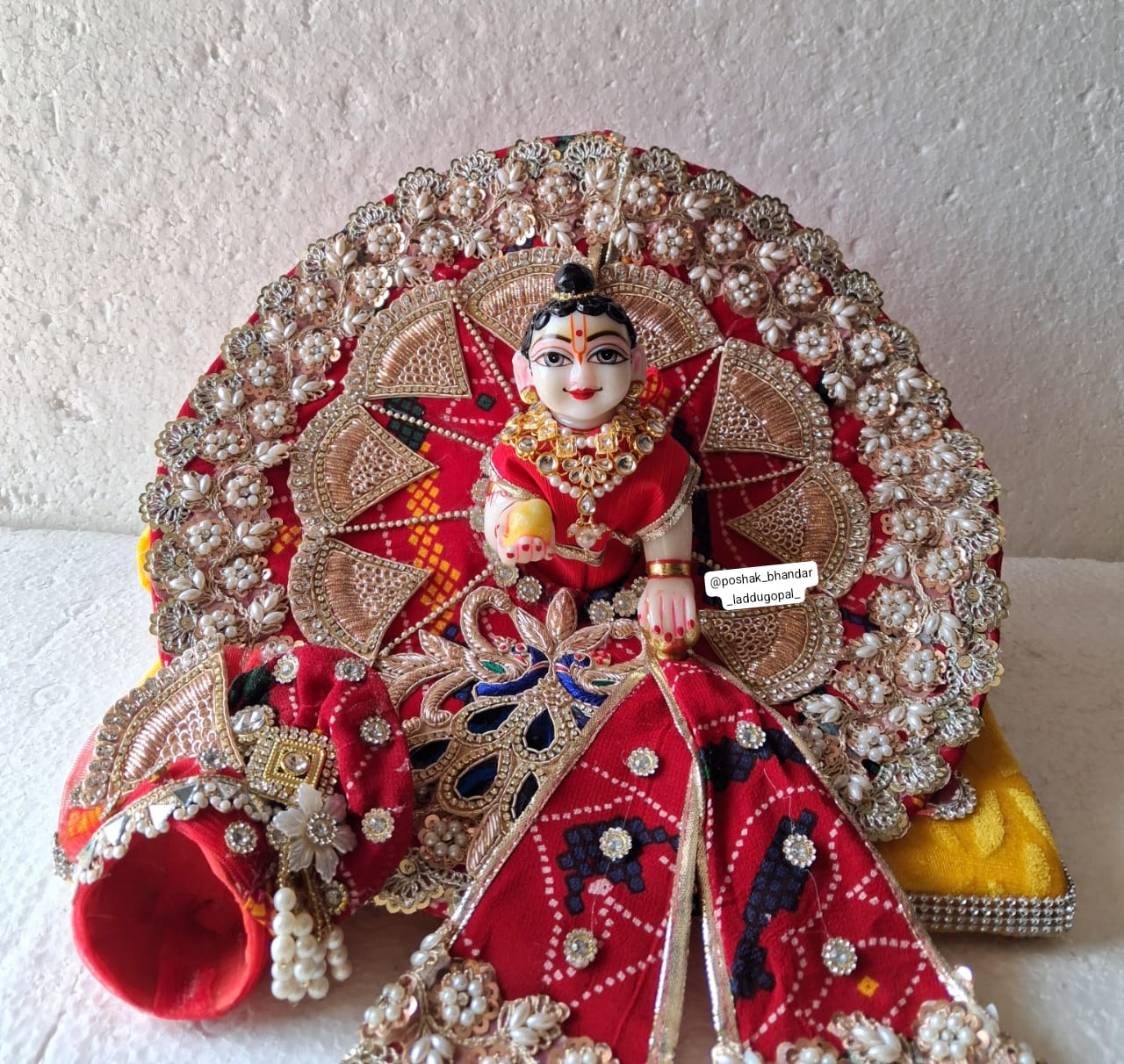 Handmade Jodhpuri Heavy Dress with Pagdi & Patka for Laddu Gopal | Designer Kanha Ji Poshak | Fancy Bal Gopal Dress for Janmashtami