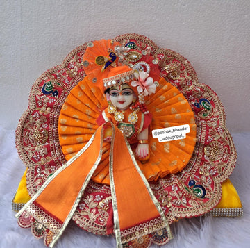 Handmade Heavy Laddu Gopal Dress with Pagdi & Patka - Designer Kanha Ji Poshak for Janmashtami, Fancy Bal Gopal & Krishna Ji Dress
