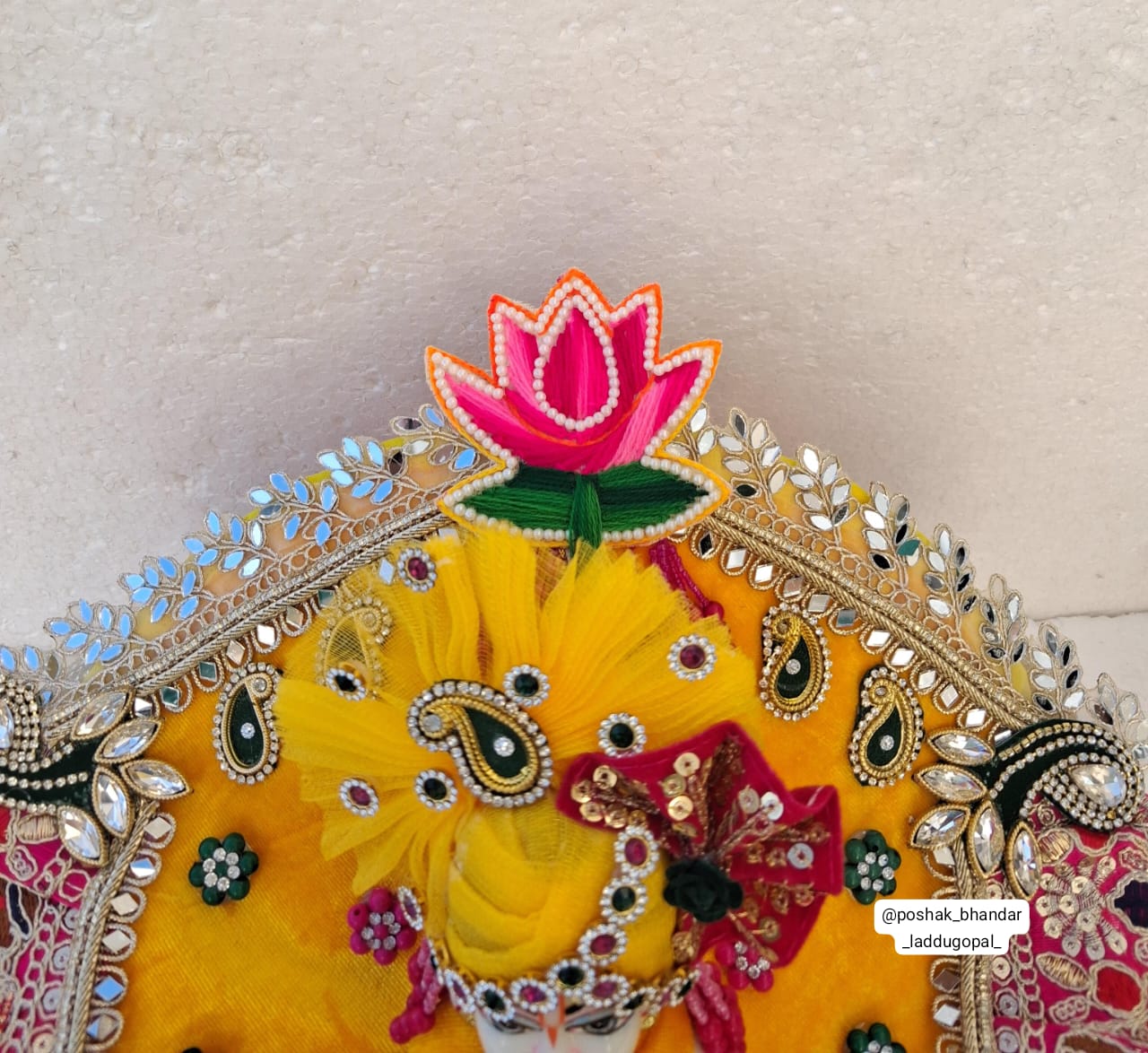 Handmade Heavy Yellow Laddu Gopal Dress | Designer Kanha Ji Poshak for Janmashtami | Fancy Bal Gopal & Krishna Ji Dress