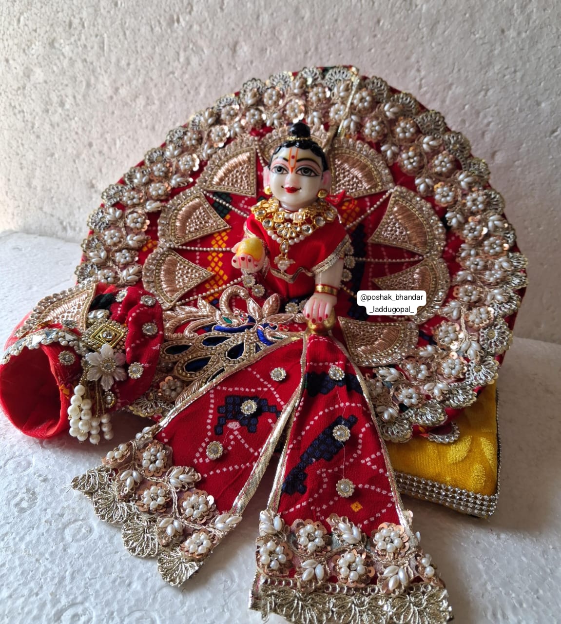 Handmade Jodhpuri Heavy Dress with Pagdi & Patka for Laddu Gopal | Designer Kanha Ji Poshak | Fancy Bal Gopal Dress for Janmashtami