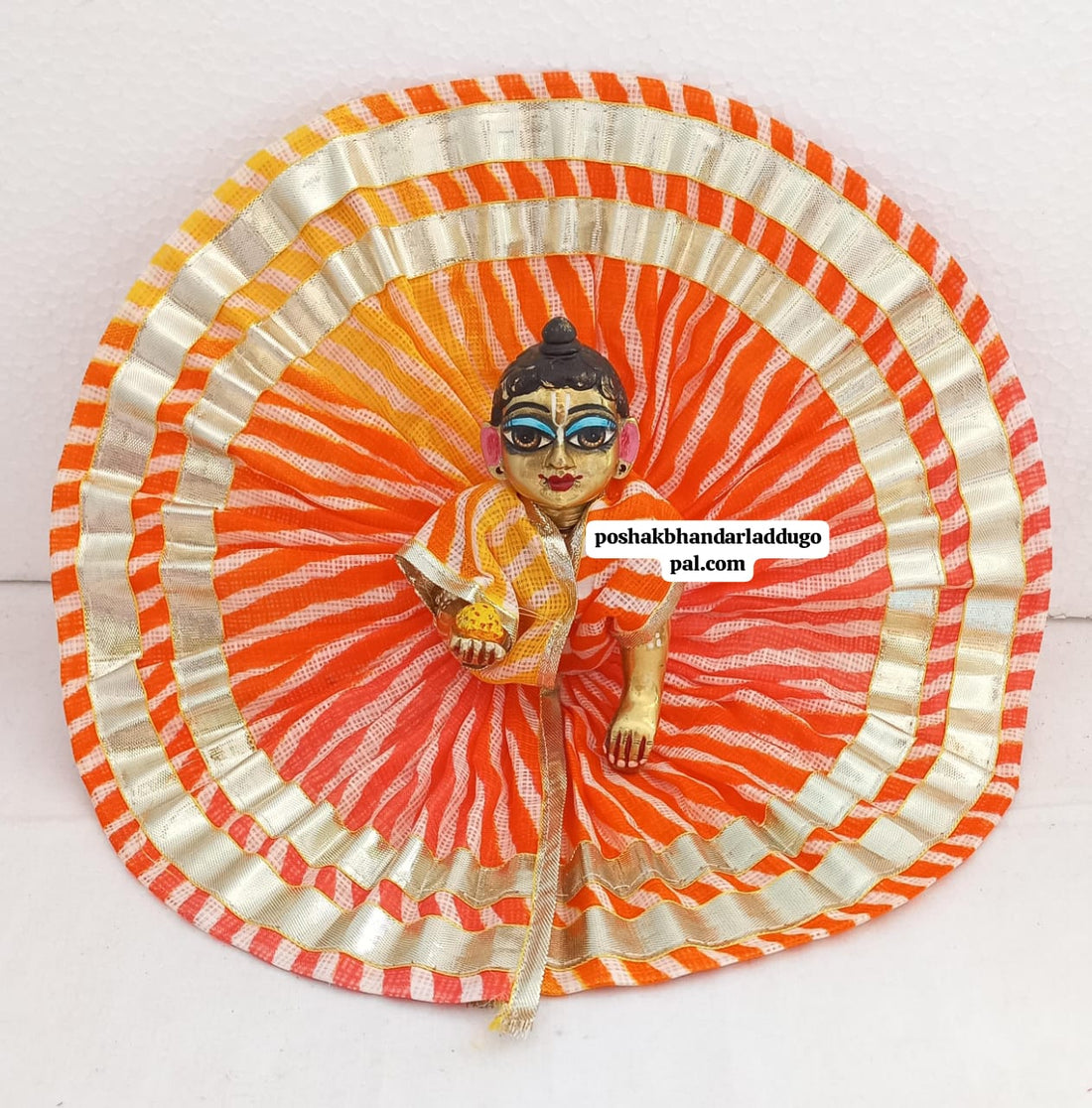 Handmade Laheriya Dress for Laddu Gopal | Designer Kanha Ji Poshak | Fancy Bal Gopal Dress for Janmashtami Celebrations