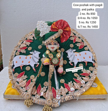 Handmade Laddu Gopal Dress with Pagdi & Patka - Designer Kanha Ji Poshak for Janmashtami, Fancy Bal Gopal & Krishna Ji Dress