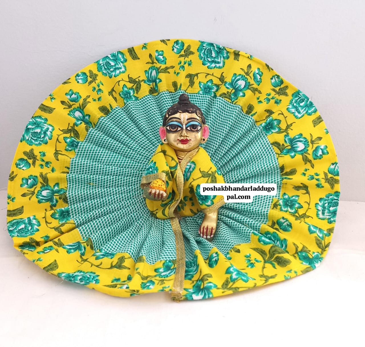 Handmade Cotton Laddu Gopal Dress - Designer Kanha Ji Poshak for Janmashtami, Fancy Bal Gopal Dress, Krishna Ji Dress (Sizes 0/1/3)