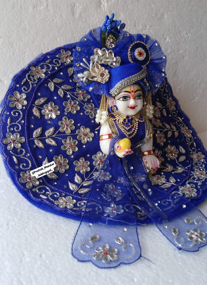 Handmade Gota Patti Dress with Pagdi for Laddu Gopal | Designer Kanha Ji Poshak | Fancy Bal Gopal Dress for Janmashtami Celebrations