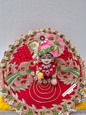 Handmade Rani Pink Parrot Dress for Laddu Gopal | Designer Kanha Ji Poshak | Fancy Bal Gopal Dress for Janmashtami Celebrations