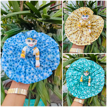 Pack of 3 Handmade Summer Heart Print Laddu Gopal Dresses | Designer Kanha Ji Poshak for Janmashtami | Fancy Bal Gopal & Krishna Ji Dress