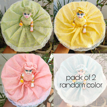 Pack of 2 Beautiful Handmade Laddu Gopal Dresses - Designer Kanha Ji Poshak for Janmashtami, Fancy Bal Gopal & Krishna Ji Dress in Random Colors