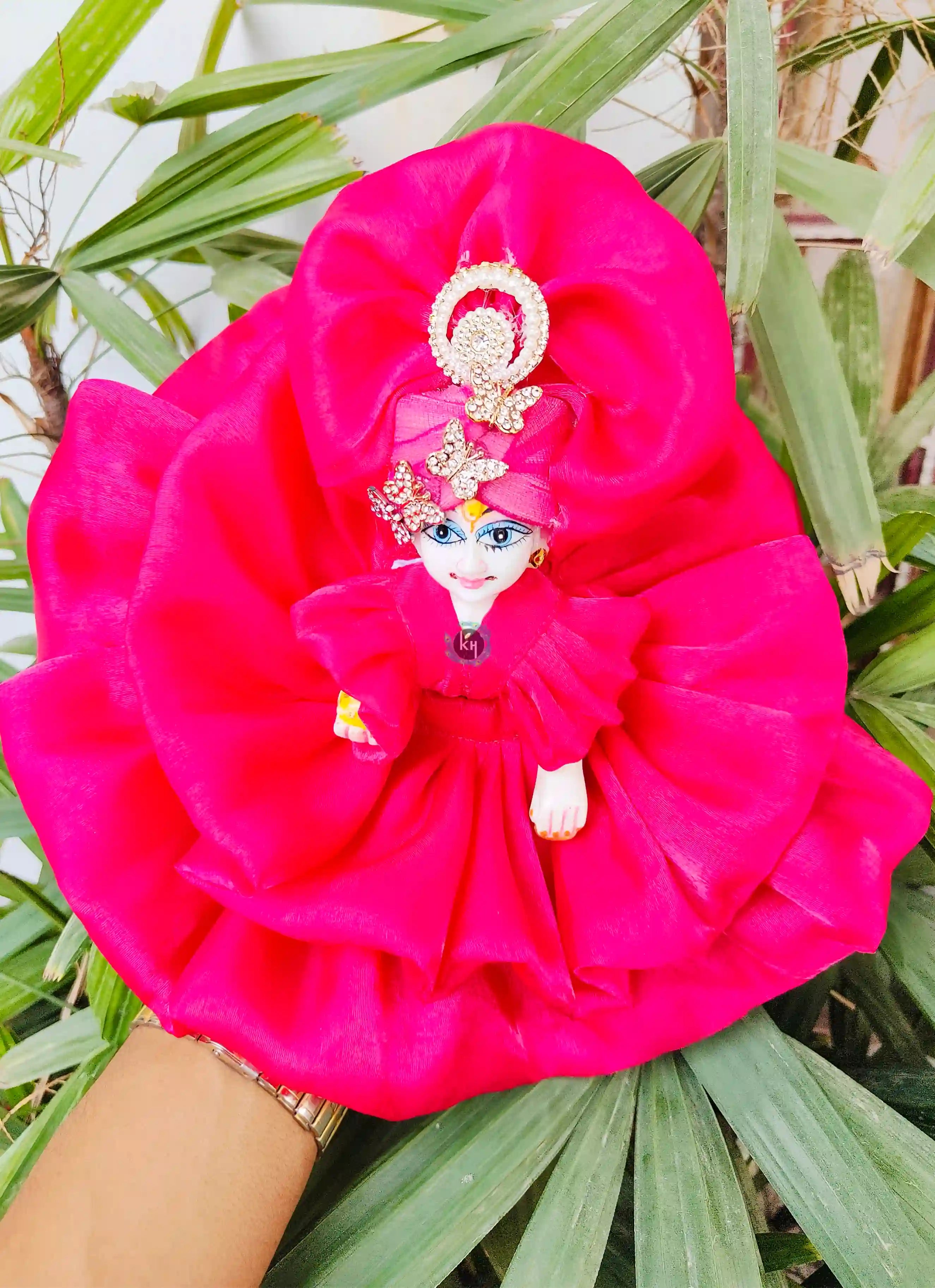 Handmade Summer Special Designer Laddu Gopal Dress with Pagdi | Fancy Kanha Ji Poshak for Janmashtami | Fluffy Bal Gopal Dress